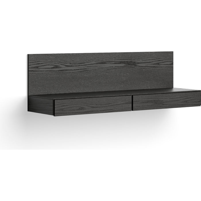 Photo of Tana Wall Mounted Media Module - Hylde - Black Stained Oak - H40,6 X W130 X D35,2 Cm