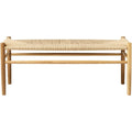Thumbnail photo of J83b Bench Jørgen Bækmark L: 100 cm - Natural wicker/oak