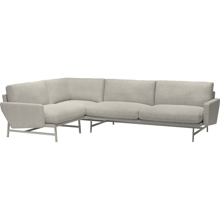 Photo of Lissoni PL114 R Right-Hand Corner Sofa Clay 012-Stainless Steel