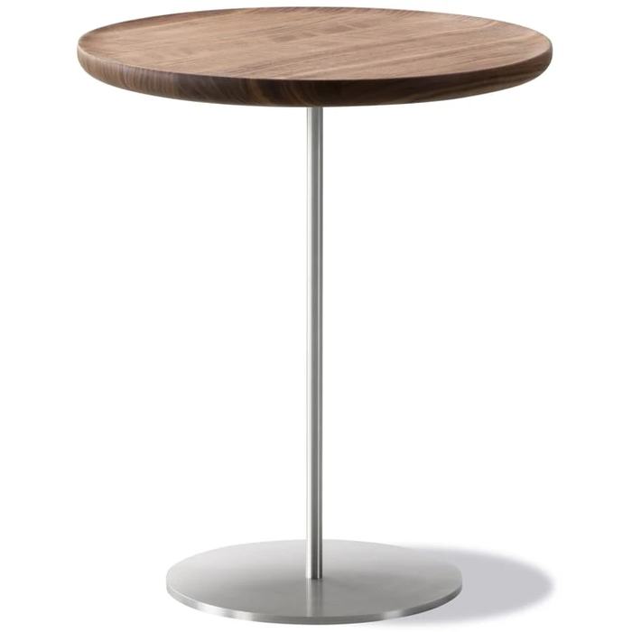 Photo of Pal 6755 Side Table Walnut-Brushed Steel-ø44 cm
