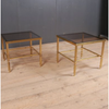 French Brass and Smoked Glass Coffee Tables