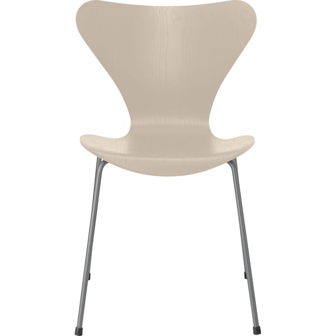 Photo of Sjuan 3107 Light Beige Coloured Ash/silver Grey - Dining chairs - Arne Jacobsen - Beige - Metal/wood