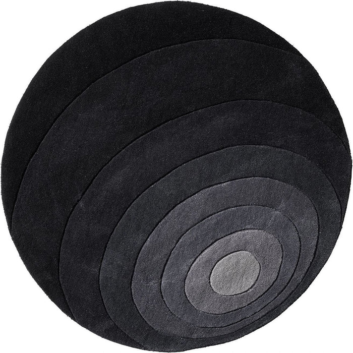 Photo of Luna Rug Ø120, Grey, 100% New Zealand Wool, Hand Tufted - Mönstrade Mattor - Verner Panton - Grå
