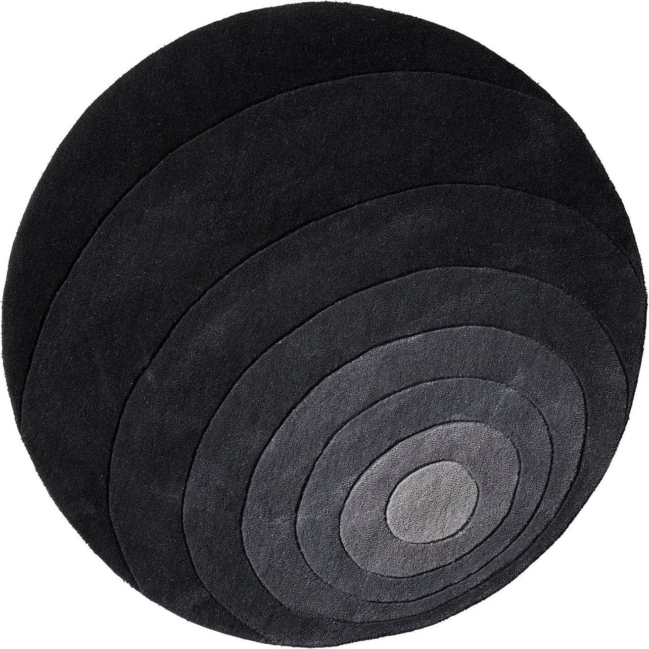 Luna Rug Ø120, Grey, 100% New Zealand Wool, Hand Tufted - Mönstrade Mattor - Verner Panton - Grå