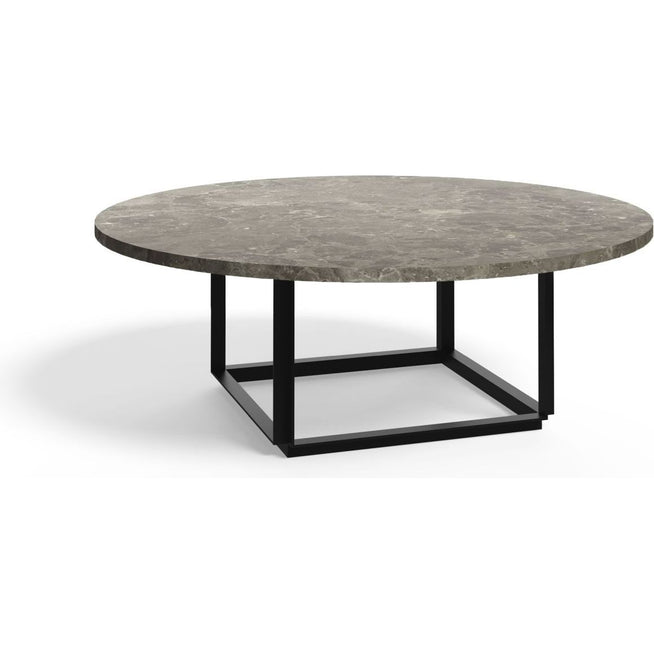 Photo of Florence Coffee Table Gris Du Marais Marble. Ø90 Cm. Black Stand