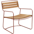 Thumbnail photo of Surprising Teak Low Armchair Red Ochre - Outdoor Armchairs - Harald Guggenbichler - Metal/Wood
