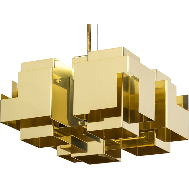 Photo of Skyline Pendant Light Large - Raw Polished Brass - Pendant Lights - Folk Shape - Gold