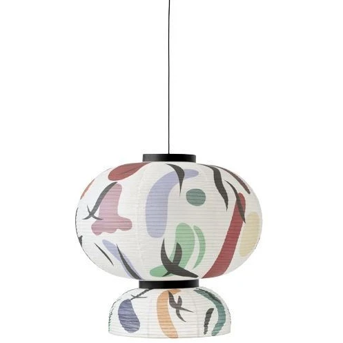 Formakami Jh5 Limited Edition Pendant Ø: 70 Cm - Ivory White Printed Pattern/black