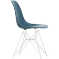 Eames Plastic Chair Dsr - 83 Sea Blue - White Base - Matstolar - Charles & Ray Eames - Blå - Metall/plast