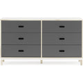 Thumbnail photo of Kabino Dresser - Chest of drawers - Grey / 6 drawers - L: 146.5 x D: 41 x H: 83 cm