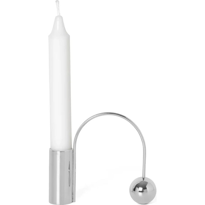 Photo of Balance Candle Holder - Lysestage - Chrome - B12,5 D4,2 H9 Cm
