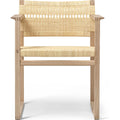 Thumbnail photo of Bm62 Rattan armchair, lacquered oak stand