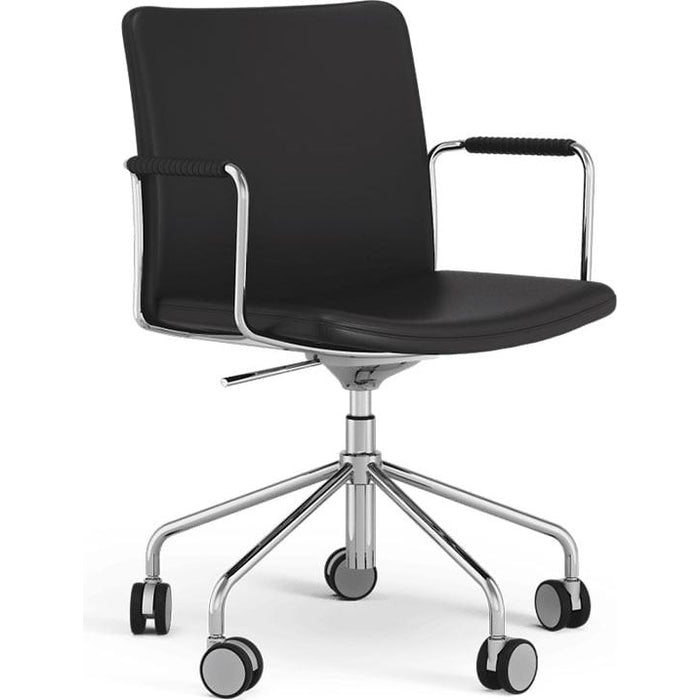 Photo of Stella Office Chair Can Be Raised/lowered With Tilt Leather Elmosoft 99999 Black, Chrome Stand