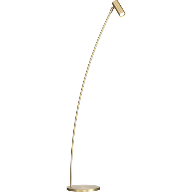 Photo of Puck Floor Lamp, Matte Brass - Reading Lamps - Åke Hultgren - Gold