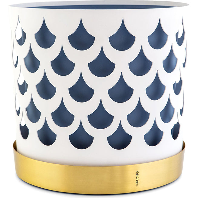 Photo of Trio Flower Pot - Large, Drop, White - Pots & Vases - Ania Pauser - Gold, White, Blue