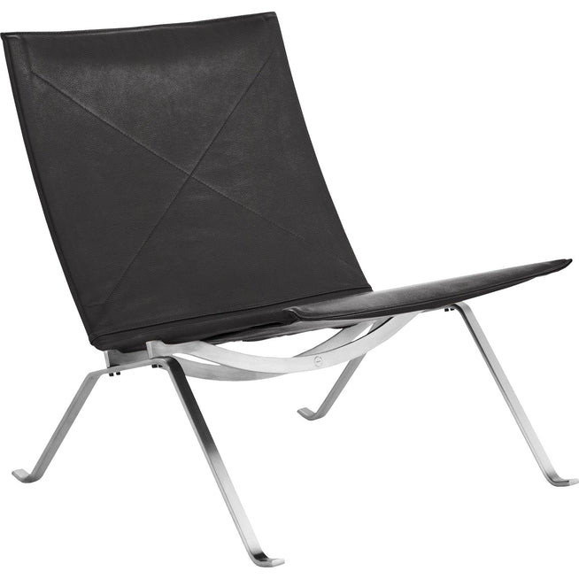 Photo of Pk22, Leather, Aura Black Brown - Armchairs - Poul Kjærholm - Brown - Leather/metal