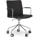 Stella Office Chair Can Be Raised/lowered With Tilt Leather Elmosoft 99999 Black, Chrome Stand