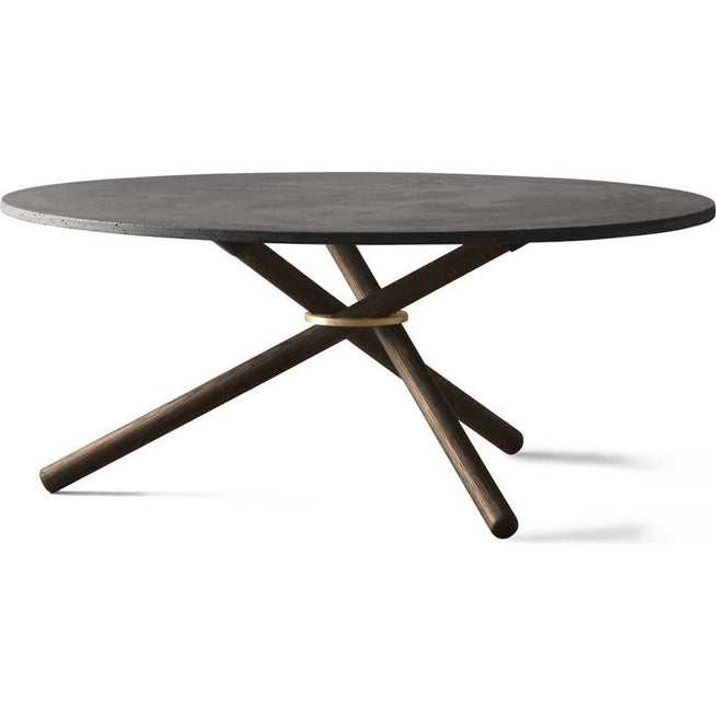 Photo of Eberhart Furniture Bertha Coffee Table Ø: 90 cm - Dark Concrete/Dark Oak