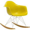 Eames Plastic Armchair Rar - 34 Mustard - White Base - Golden Maple - Matstolar - Charles & Ray Eames - Gul - Metall/trä/plast