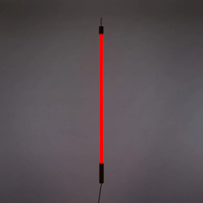Photo of Linea Neon Lamp - Red - Shade lamps - Alessandro Zambelli,selab - Red,wood colored