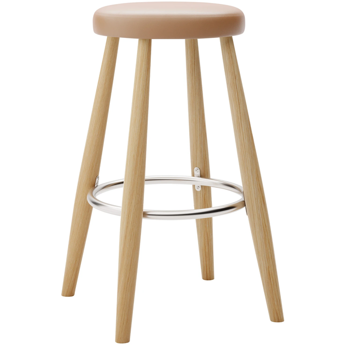 Carl Hansen - Ch58 Low Stool, Oiled Oak, Leather Group C Sif - 95 - Bar stools & Bar stools - Hans J. Wegner - Wood - Leather/metal/wood