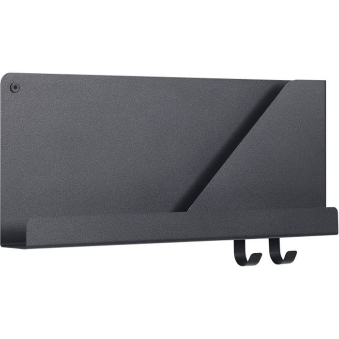 Photo of Folded Shelves Small, Black - Wall Shelves - Johan Van Hengel - Black - Metal