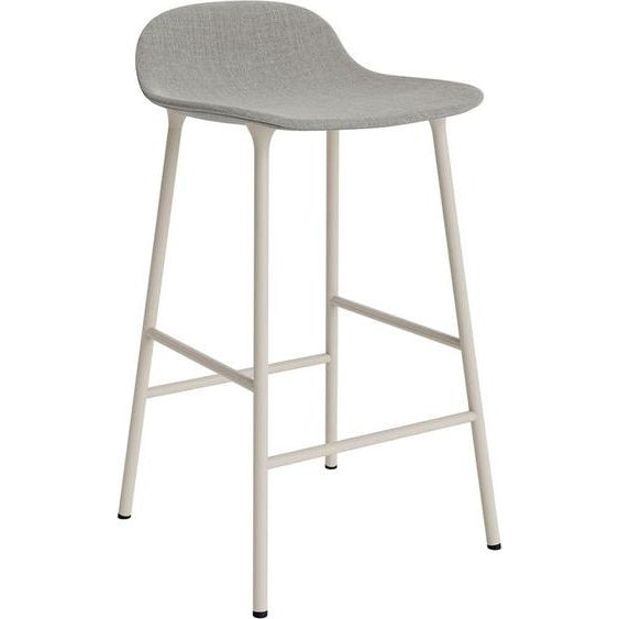 Photo of Form Bar Stool 65 Cm Full Upholstery Light Grey Steel