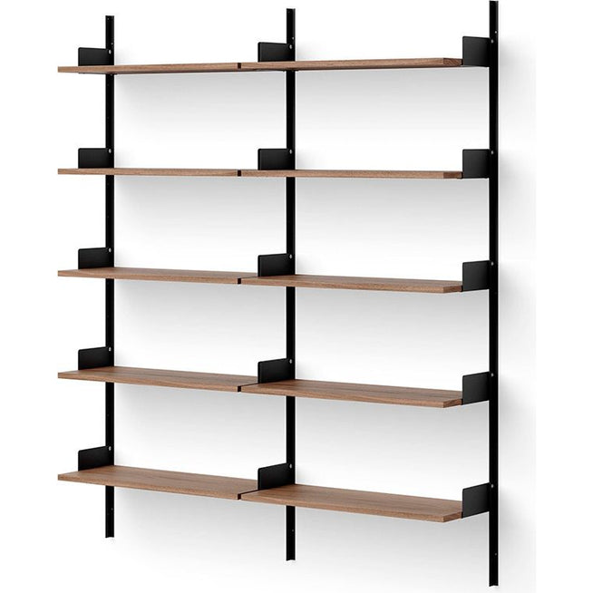 Photo of New Works Library Shelf - Reolsystem - Walnut / Black - H190 X W163.5 X D30.5 Cm