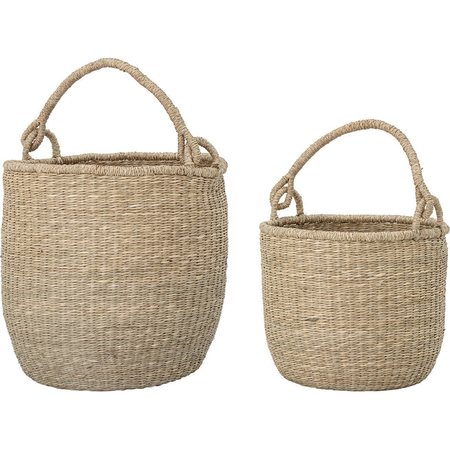 Photo of Basket with Handle Grass Set of 2 Pieces