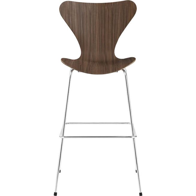 Photo of 3197 Sjuan, Walnut veneer - Bar stools & Bar stools - Arne Jacobsen - Wood-coloured - Leather/metal/wood