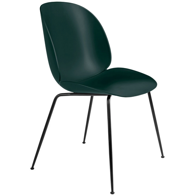 Photo of Beetle Dining Chair Un-upholstered - Black Metal Legs
