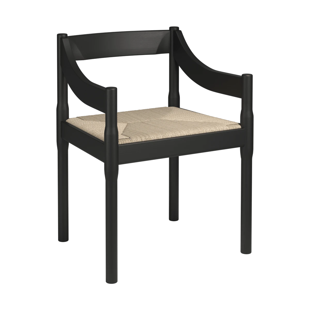 Carimate Armchair Black Ash Wicker