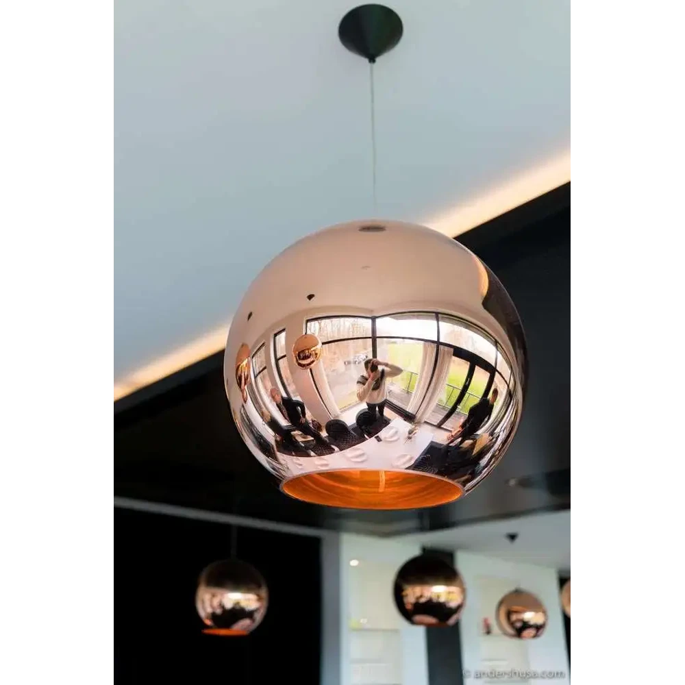 Copper Round LED Pendant Lamp