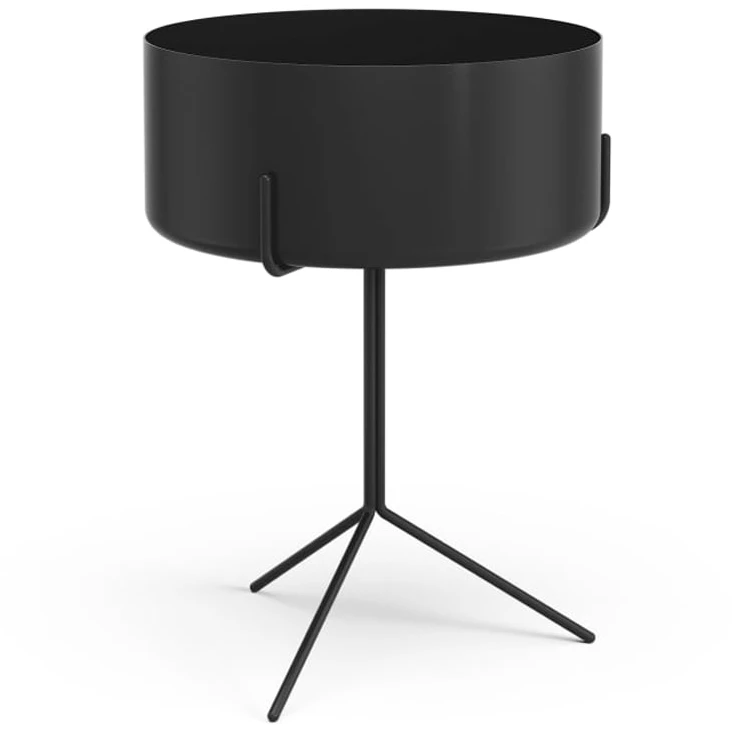 Drum Table Black, Plant Pot