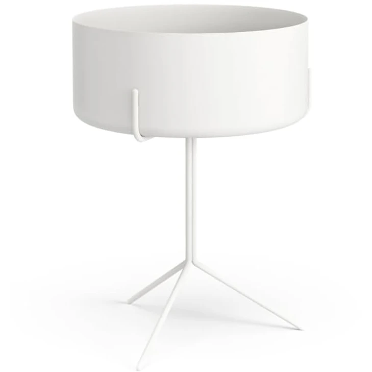 Drum Table White, Plant Pot