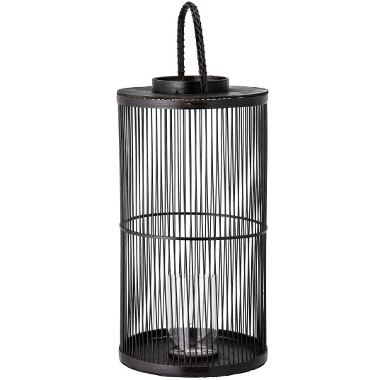 Effie Lantern - Bamboo / Glass