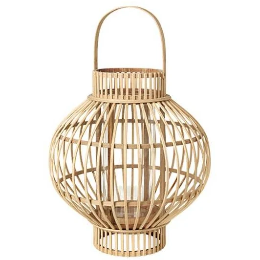 Globe Lantern Bamboo / Glass-ø36xH40cm