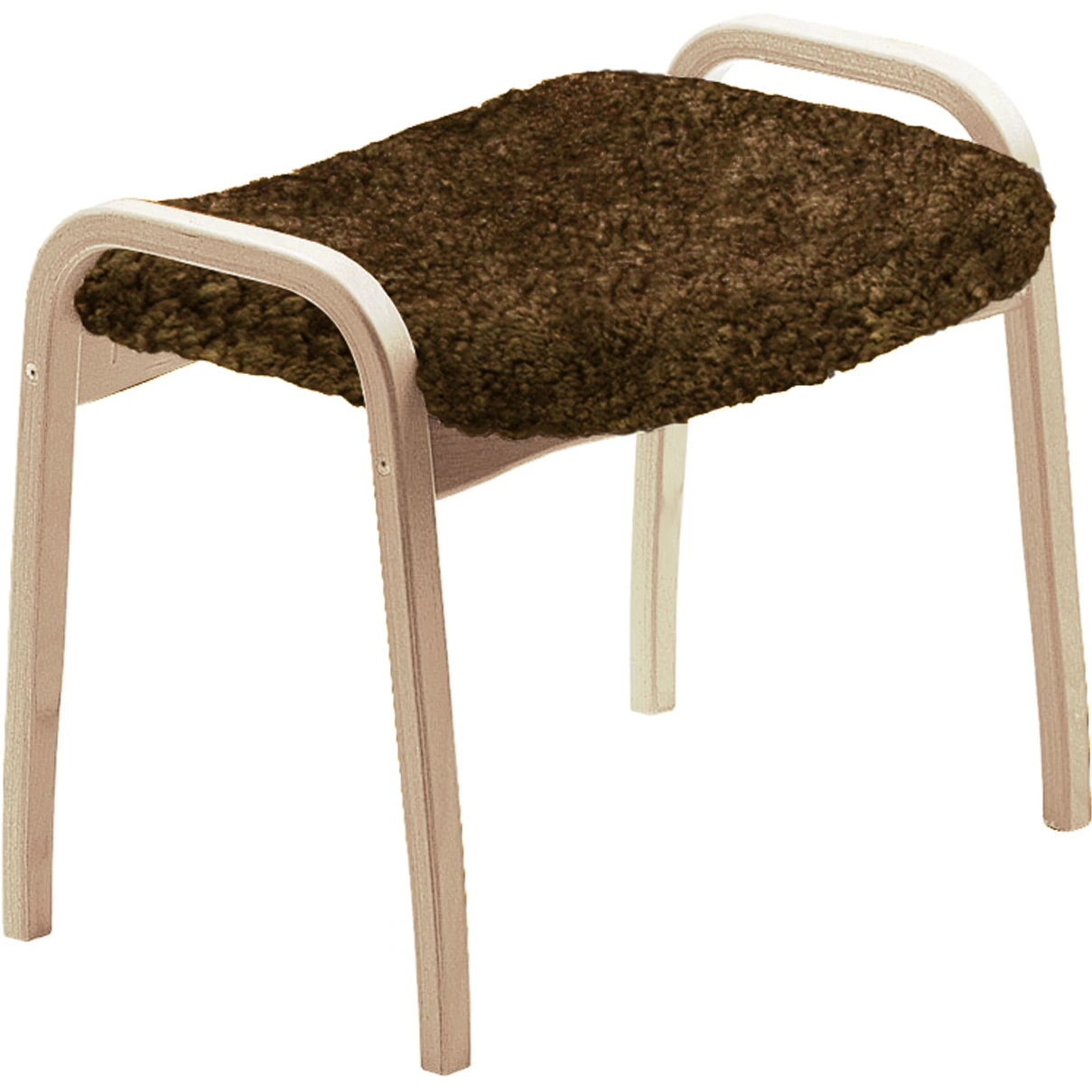 Lamino Stool, Beech, Sheepskin Espresso - Footstools - Yngve Ekström - Brown - Wood/wool