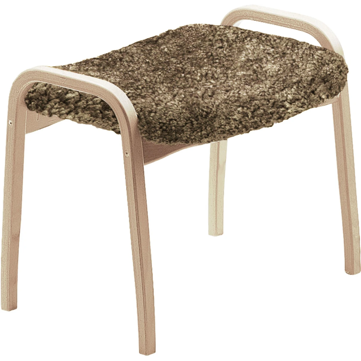 Lamino Stool, Beech, Sheepskin Sahara - Footstools - Yngve Ekström - Brown - Wood/wool