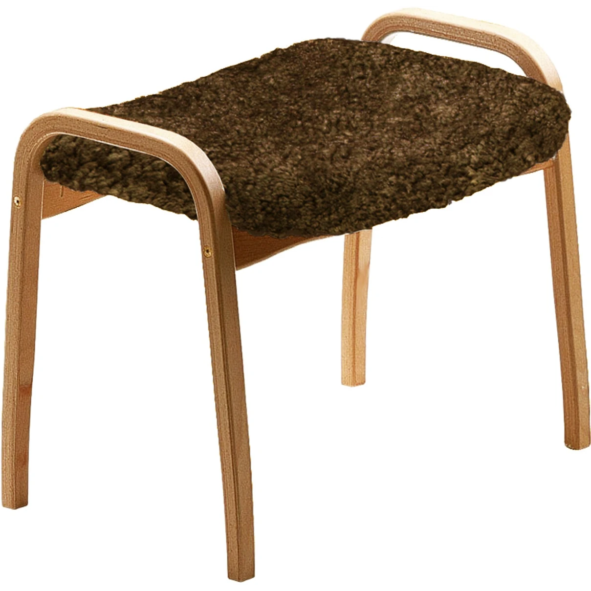 Lamino Stool, Oak, Sheepskin Espresso - Footstools - Yngve Ekström - Brown - Wood/textile/wool