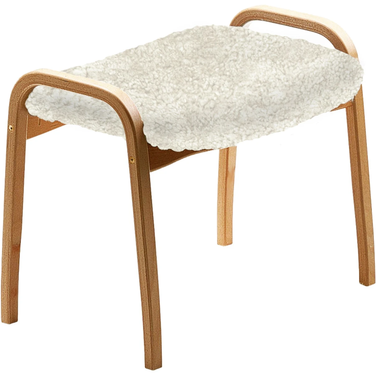 Lamino Stool, Oak, Sheepskin Off-white - Footstools - Yngve Ekström - White - Wood/textile/wool