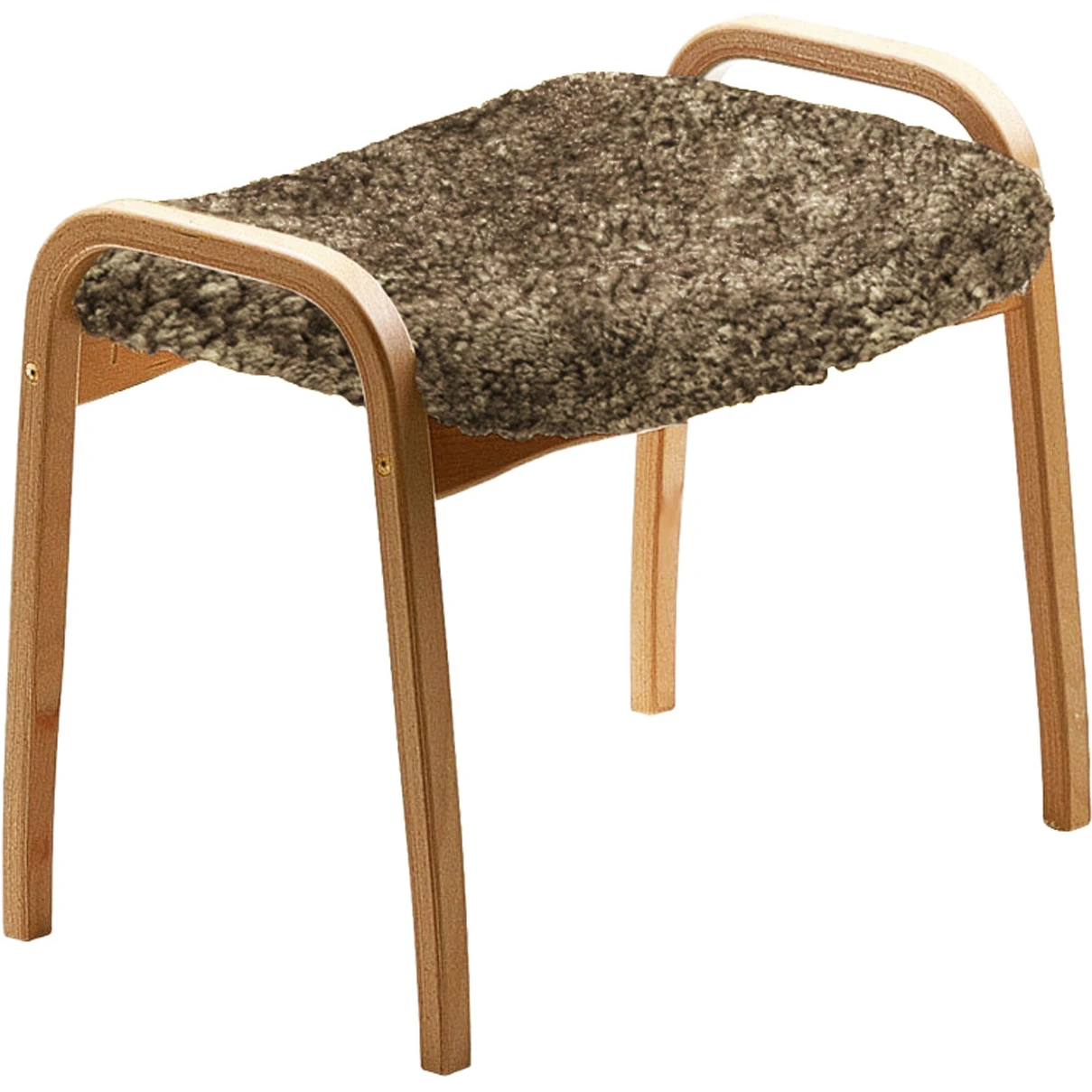 Lamino Stool, Oak, Sheepskin Sahara - Footstools - Yngve Ekström - Brown - Wood/textile/wool