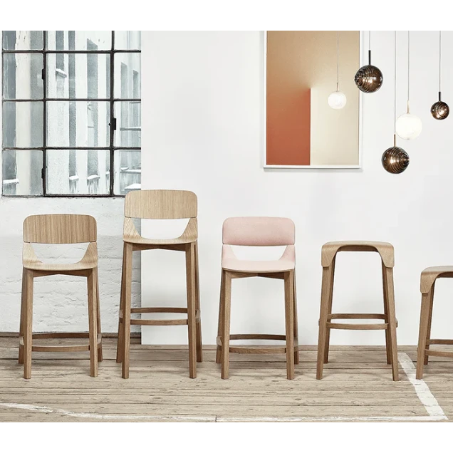 Leaf Bar Stool Low - Upholstered Seat