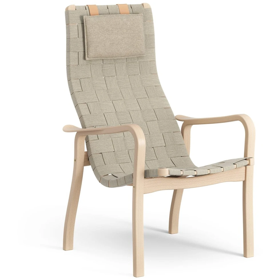 Primo Arm Chair High With Neck Cushion Laquered Beech