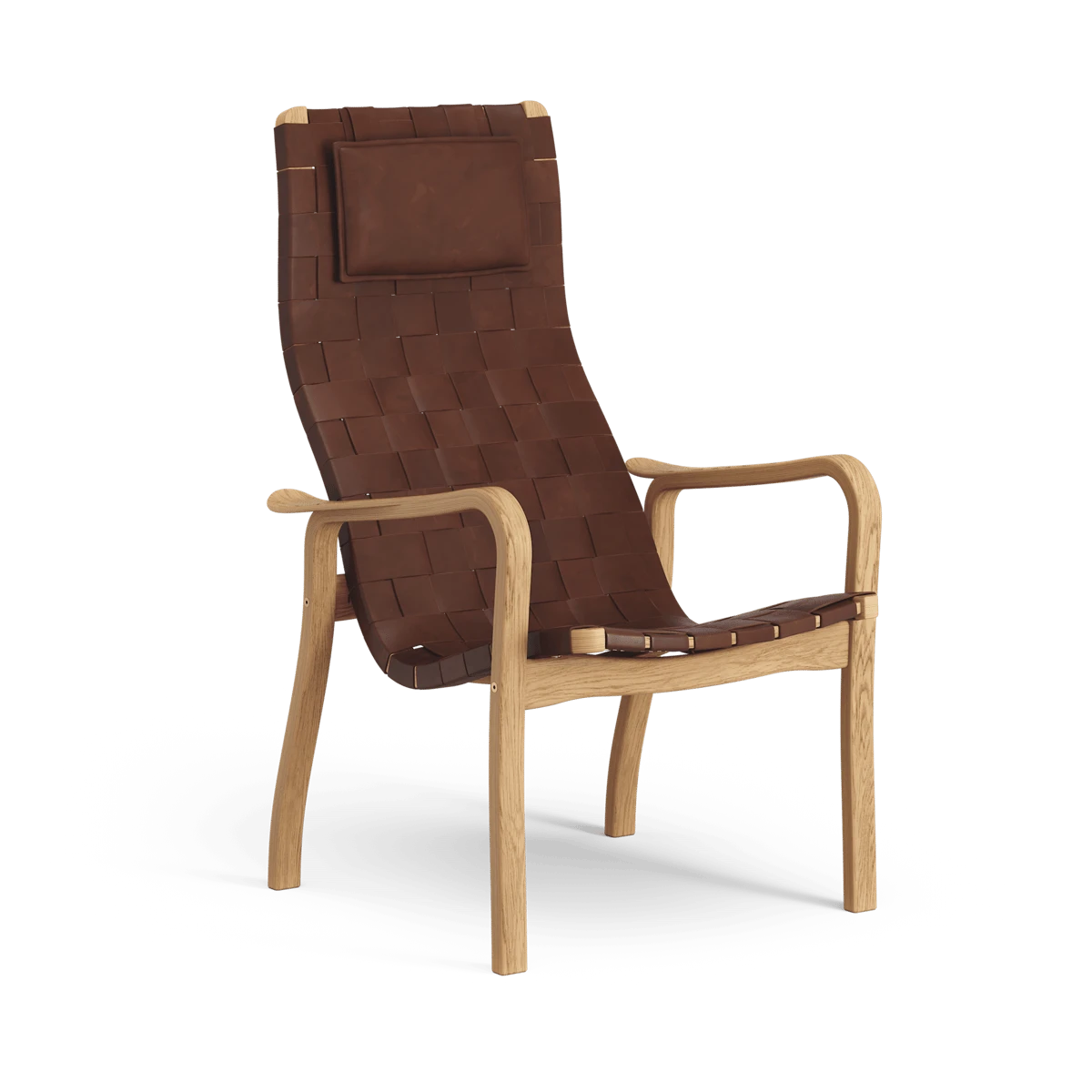 Primo Arm Chair High With Neck Cushion Oiled Oak