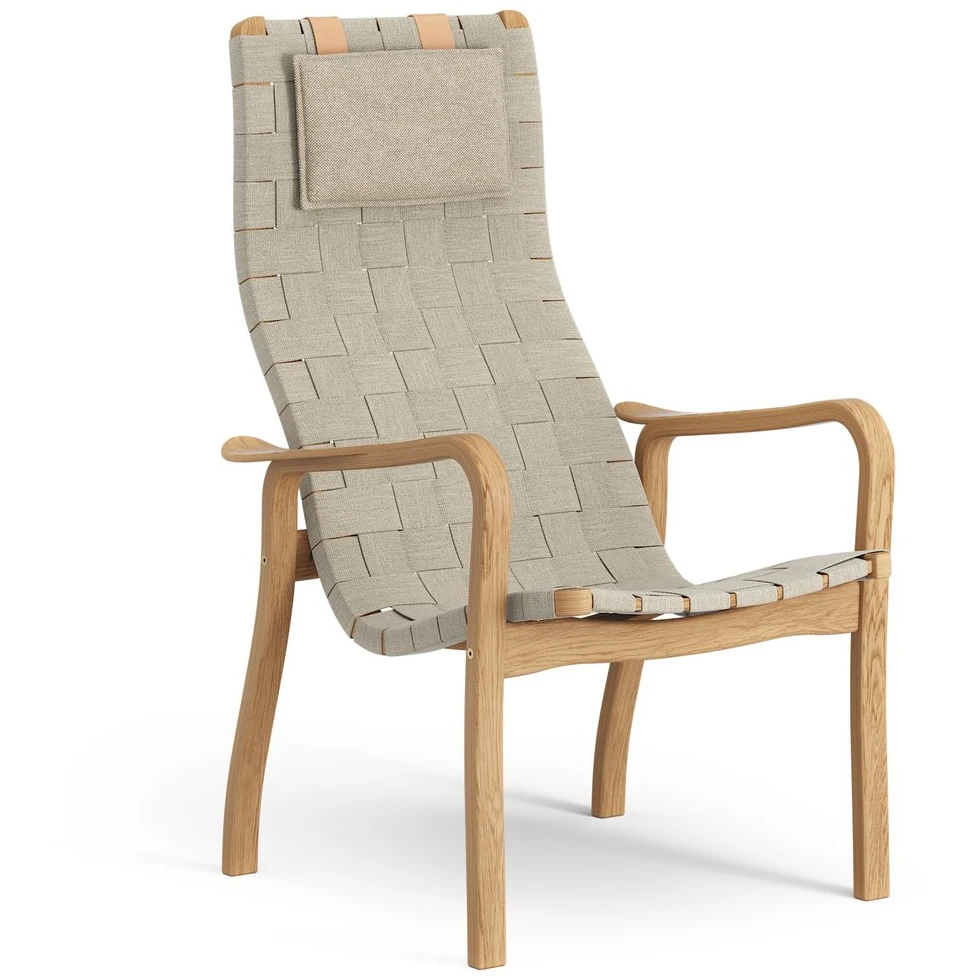 Primo Arm Chair High With Neck Cushion Oiled Oak Natural