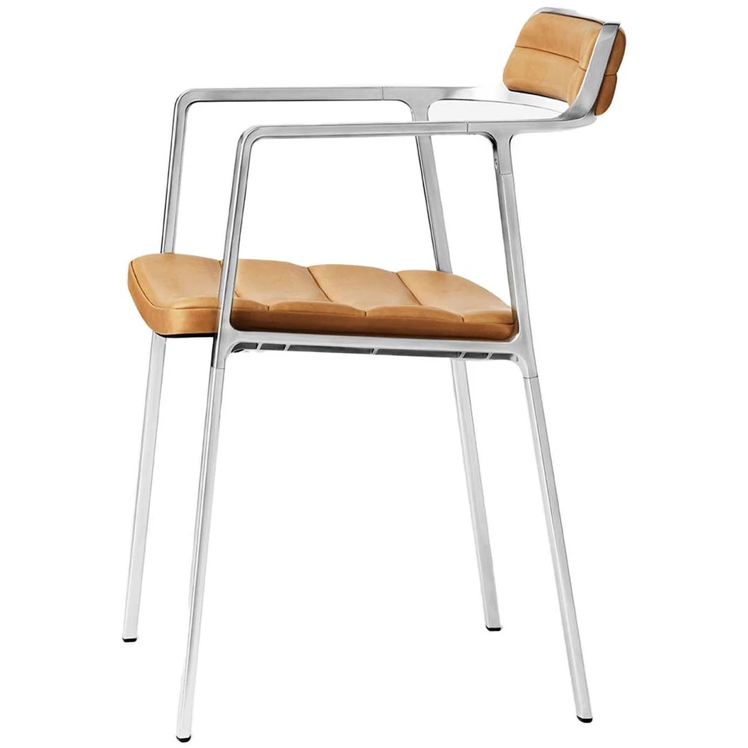 Vipp451 Stol Pol. Aluminium-sand Leather