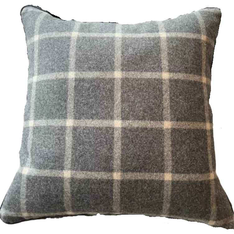 Chequered Wool Pillow Cover