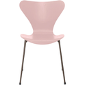 3107 Seven, coloured box, Venetian Red, Underframe Brown Bronze - Dining chairs - Arne Jacobsen - Red - Metal/wood