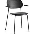 Thumbnail photo of Co Chair Armrest Black Steel Base/Black Oak - Leather Dakar 0842 - Dining Chairs - Leather/Metal/Wood
